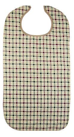 Beck's Classic Quilted Adult Bib, Autumn Beige Plaid