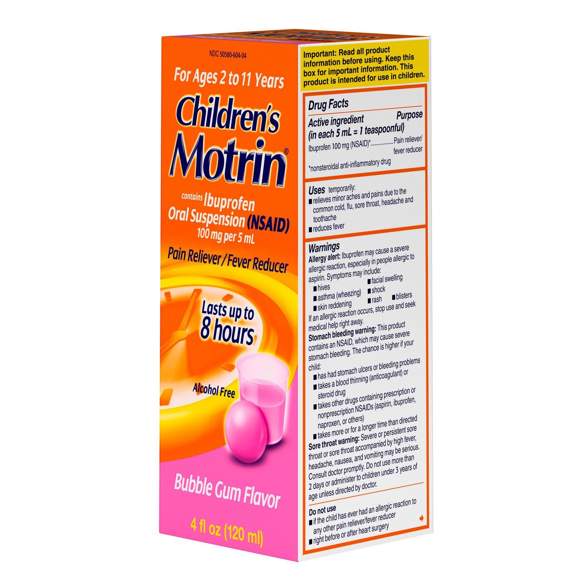 Motrin Children's Oral Suspension Bubblegum Flavor