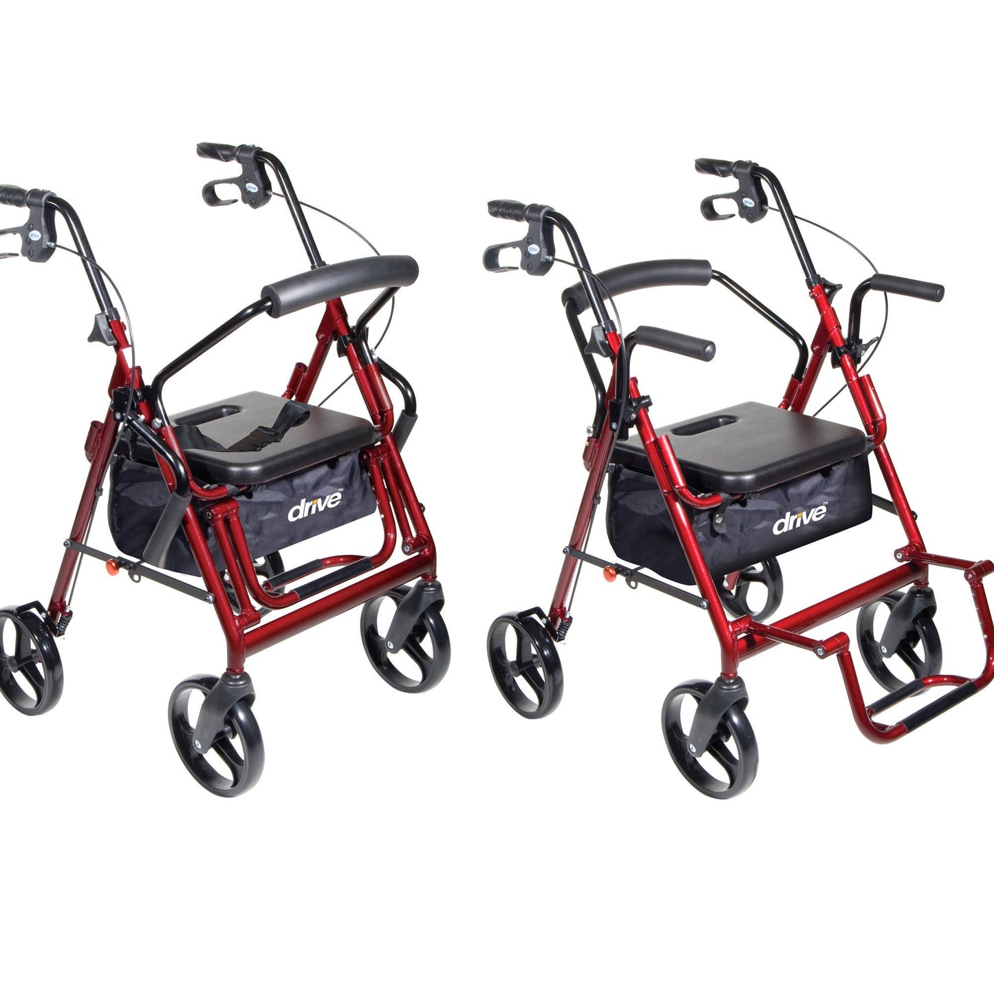 drive™ Duet Four-Wheel Rollator, Burgundy