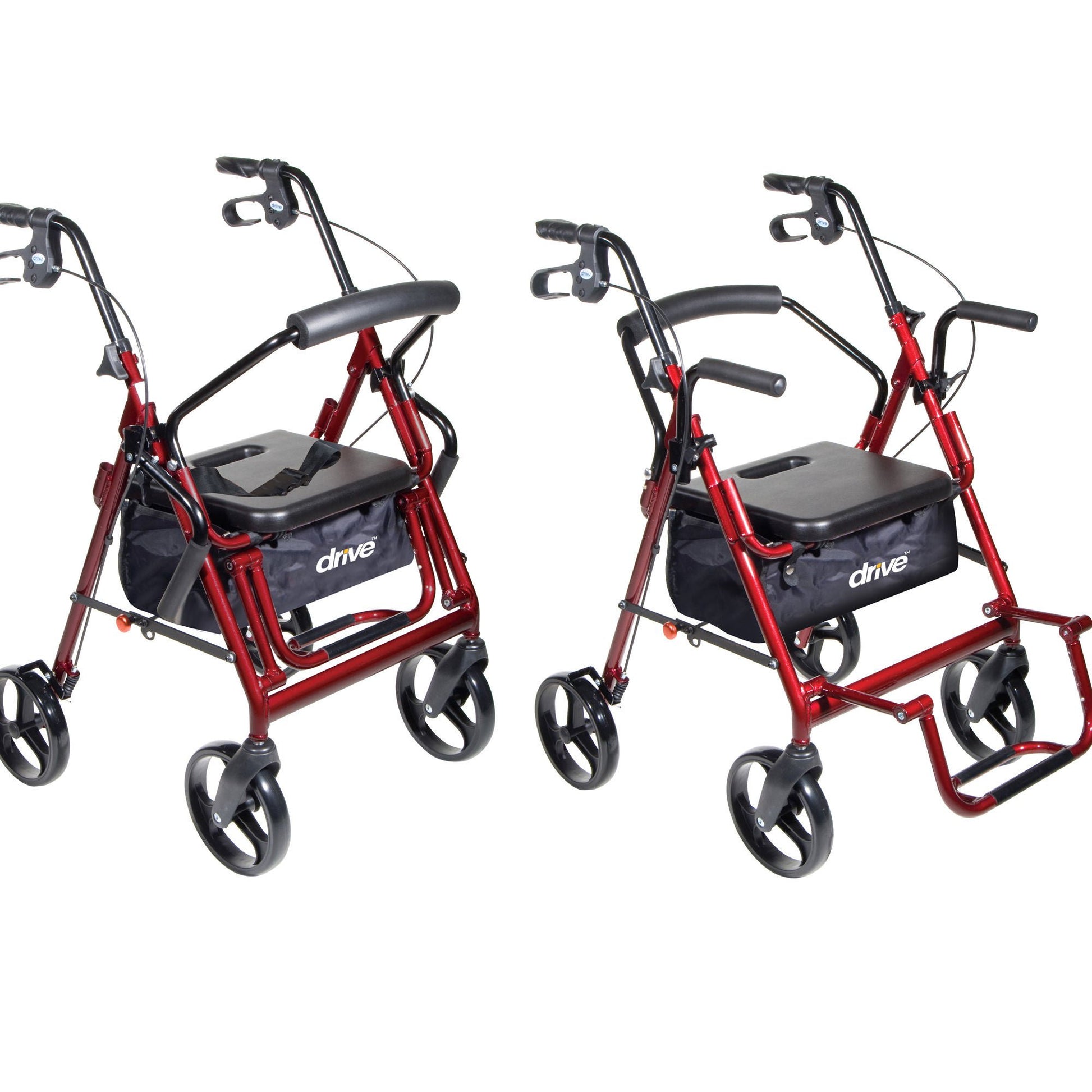 drive™ Duet Four-Wheel Rollator, Burgundy