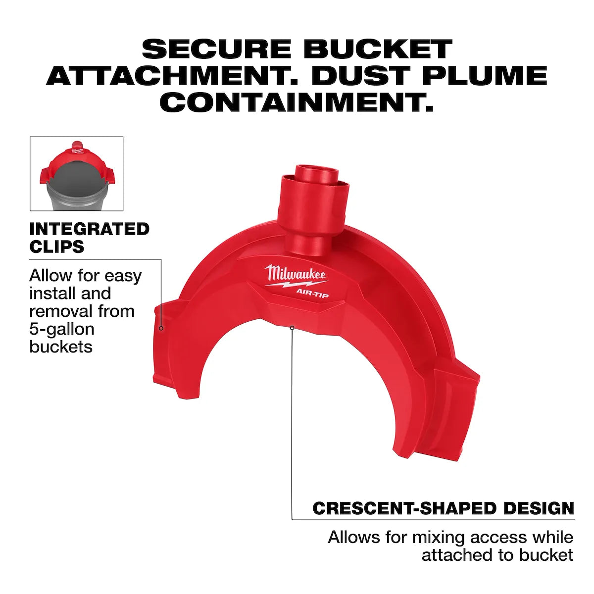 Milwaukee AIR-TIP Bucket Topper Dust Collector 49-90-2041 | Not Applicable Battery