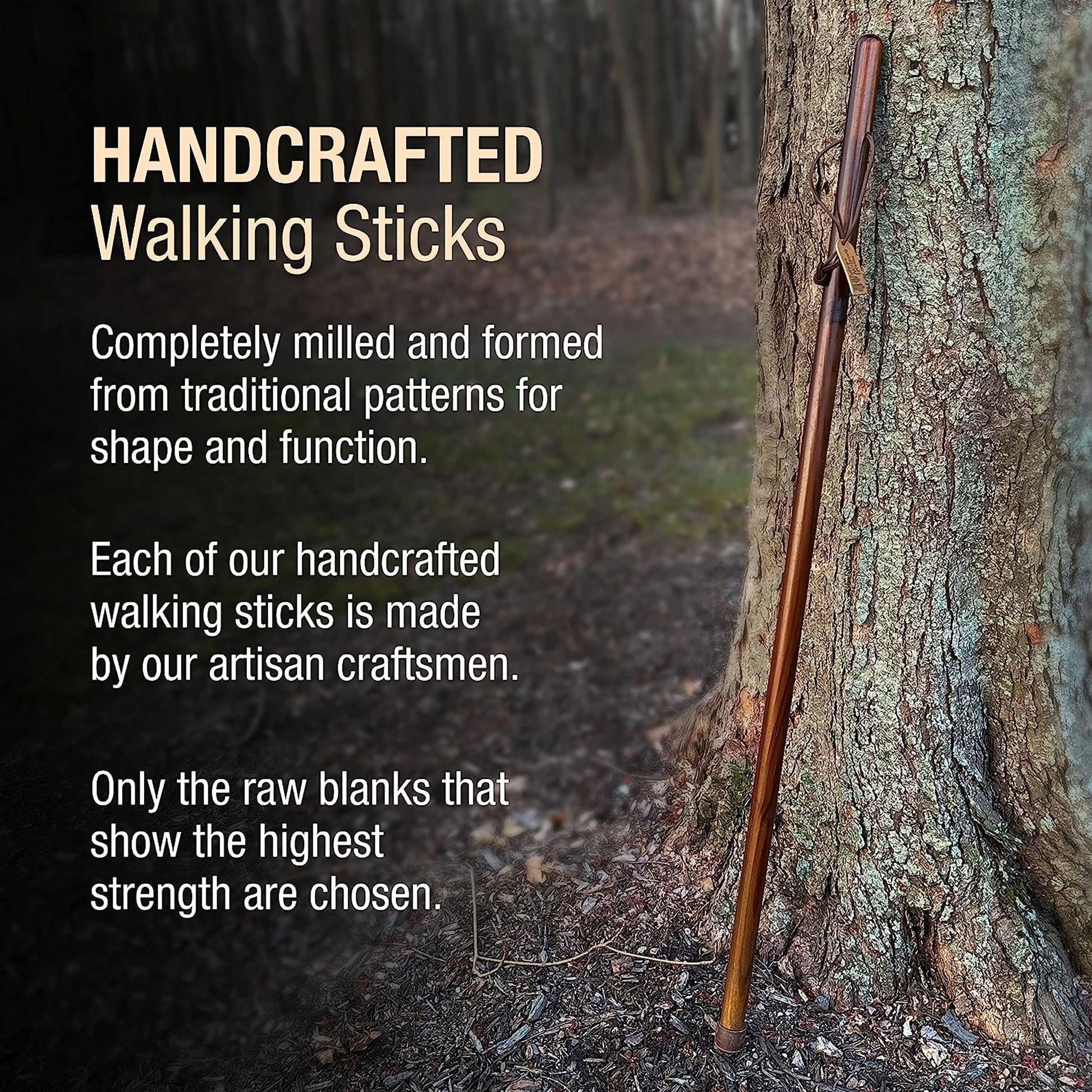 Brazos™ Traditional Straight Pine Handcrafted Walking Stick, 55-Inch, Brown