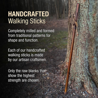 Brazos™ Traditional Straight Pine Handcrafted Walking Stick, 55-Inch, Brown