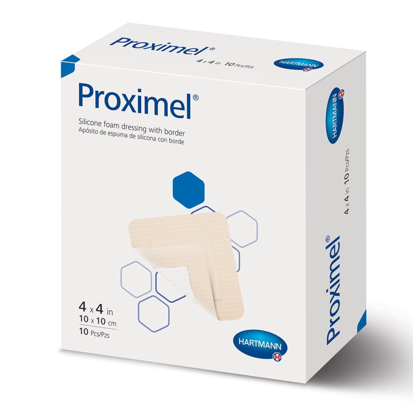 Proximel Foam Dressing With Border Waterproof Film Backing Silicone Adhesive Square