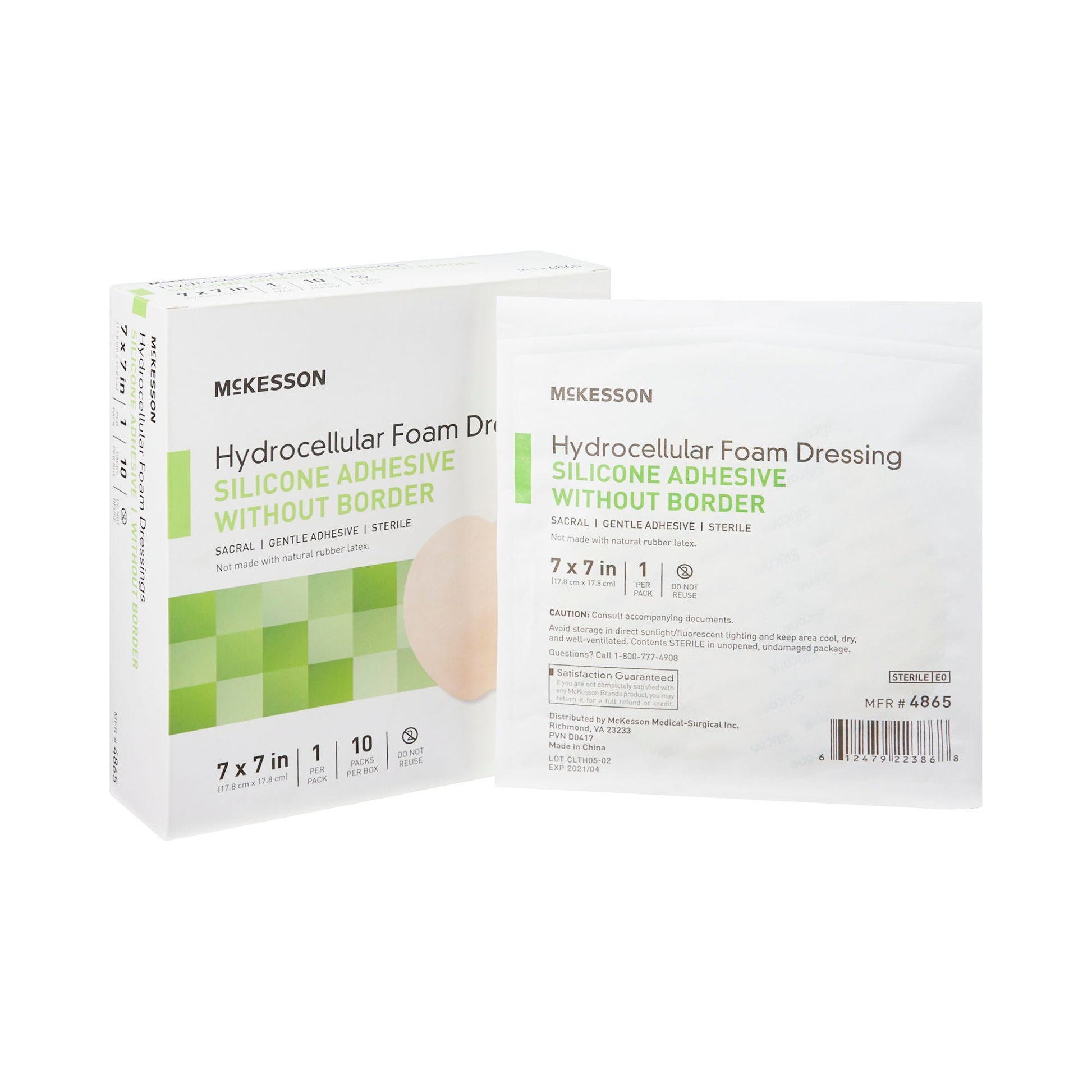 McKesson Hydrocellular Foam Dressing, Silicone Adhesive, w/o Border