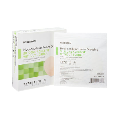 McKesson Hydrocellular Foam Dressing, Silicone Adhesive, w/o Border