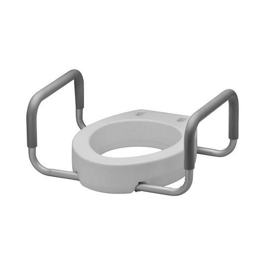 Nova Raised Toilet Seat with Arms 3-1/2 Inch Height Standard Round 300 lbs. Weight Capacity