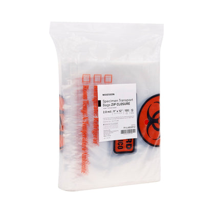 McKesson Specimen Transport Bag with Document Pouch, Zip Closure