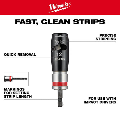 Milwaukee 12 Solid AWG Wire Stripper 48-32-6403 | Aluminum