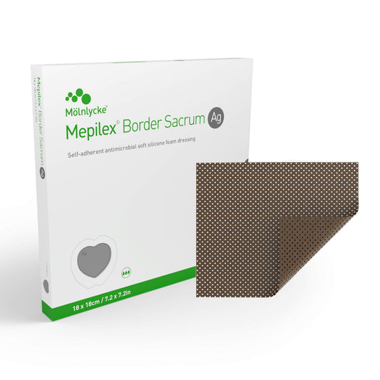 Mepilex Border Sacrum Ag Silver Foam Dressing Silicone Adhesive with Border Sacral