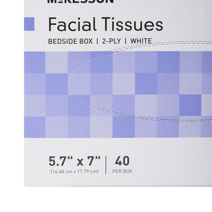 McKesson Facial Tissue, Bedside Box, White, Two-Ply