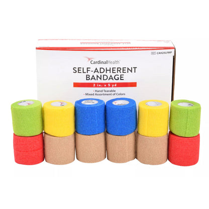 Cardinal Health Cohesive Bandage Self-adherent Closure Assorted Colors NonSterile Standard Compression
