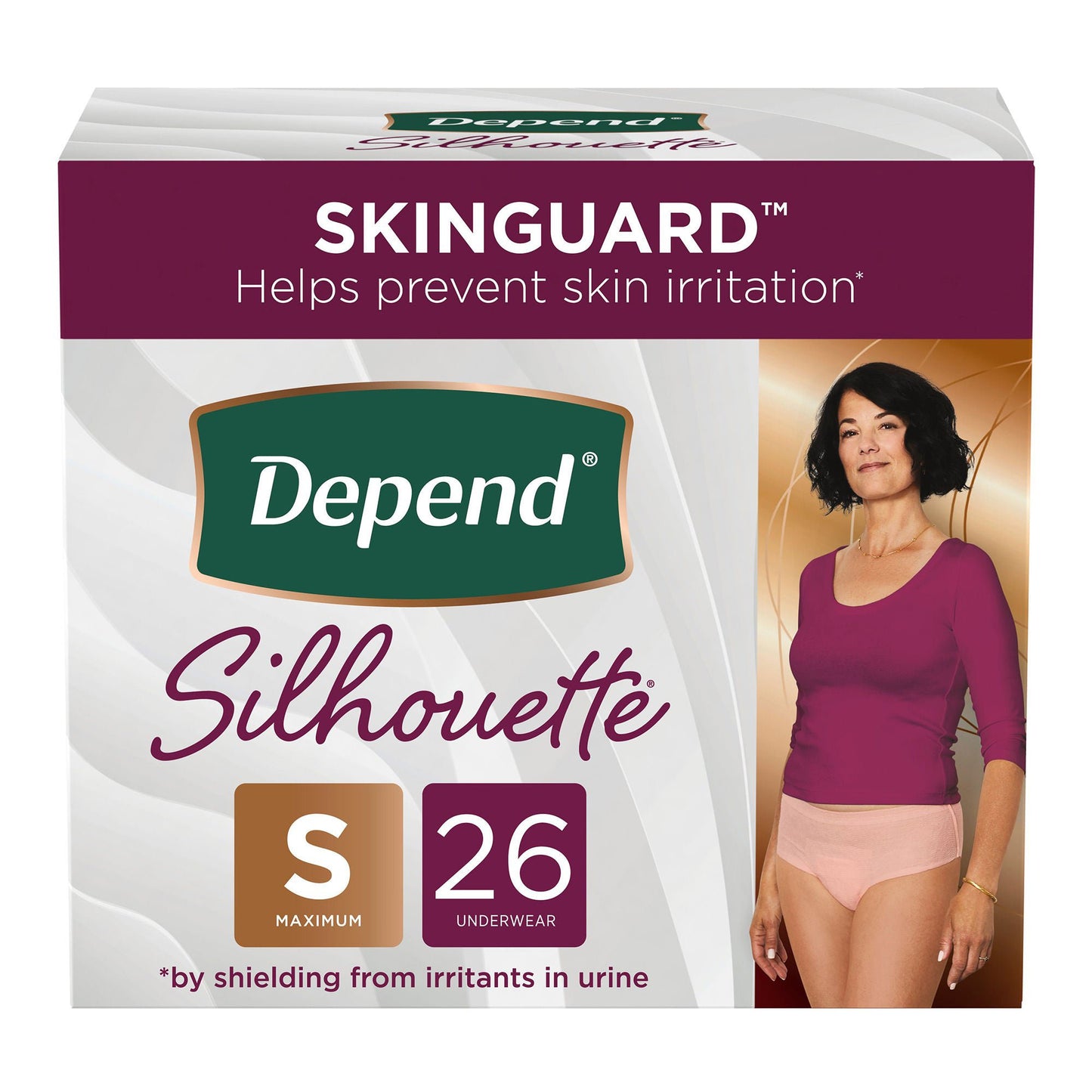 Depend Silhouette Absorbent Underwear Waistband Style Adult Female Disposable Heavy Absorbency