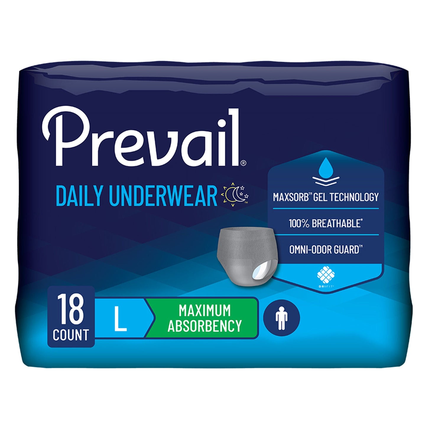 Prevail® Men's Daily Underwear Maximum Absorbent Underwear, / Extra