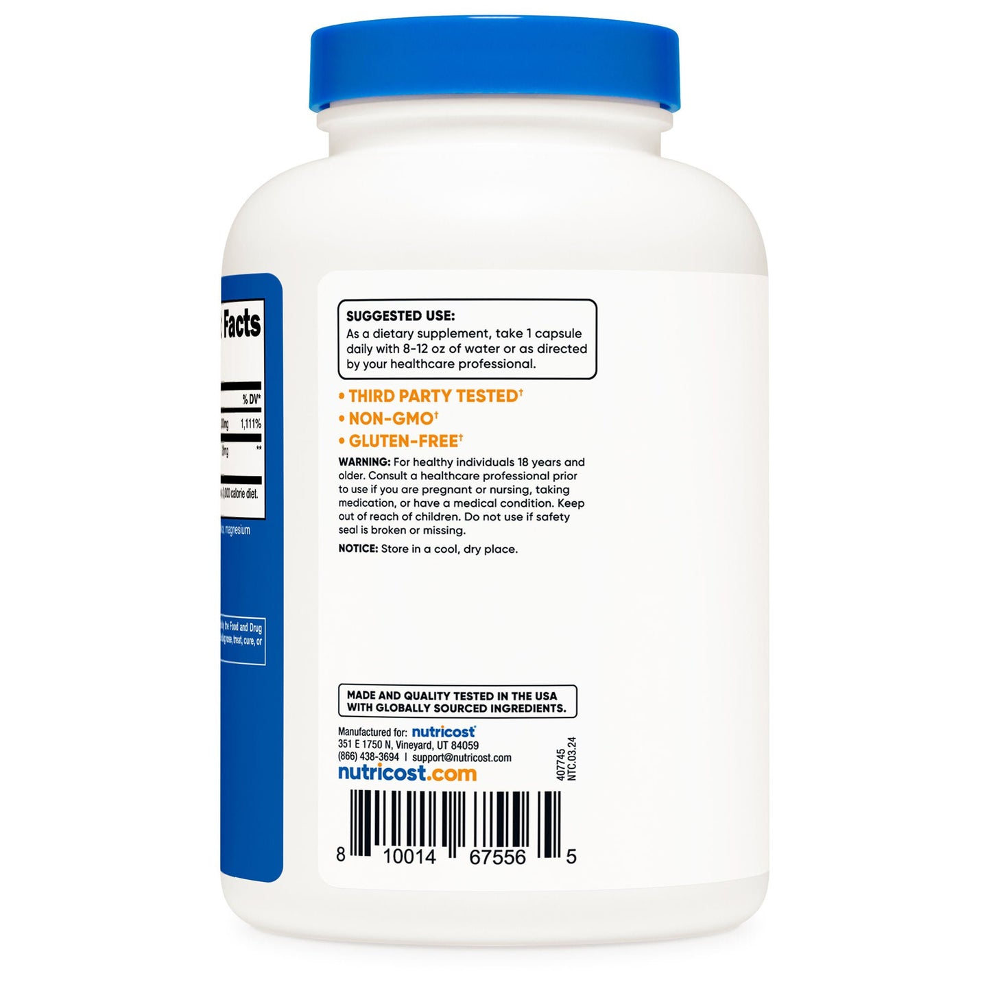 nutricost Vitamin C with Rose Hips Dietary Supplement Vitamin C / Rose Hips 1,000 mg - 25 mg Strength Capsule
