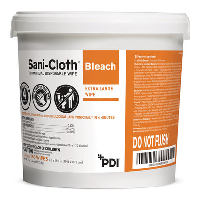 Sani-Cloth® Bleach Germicidal Disinfectant Wipes, Pail, 160 ct.