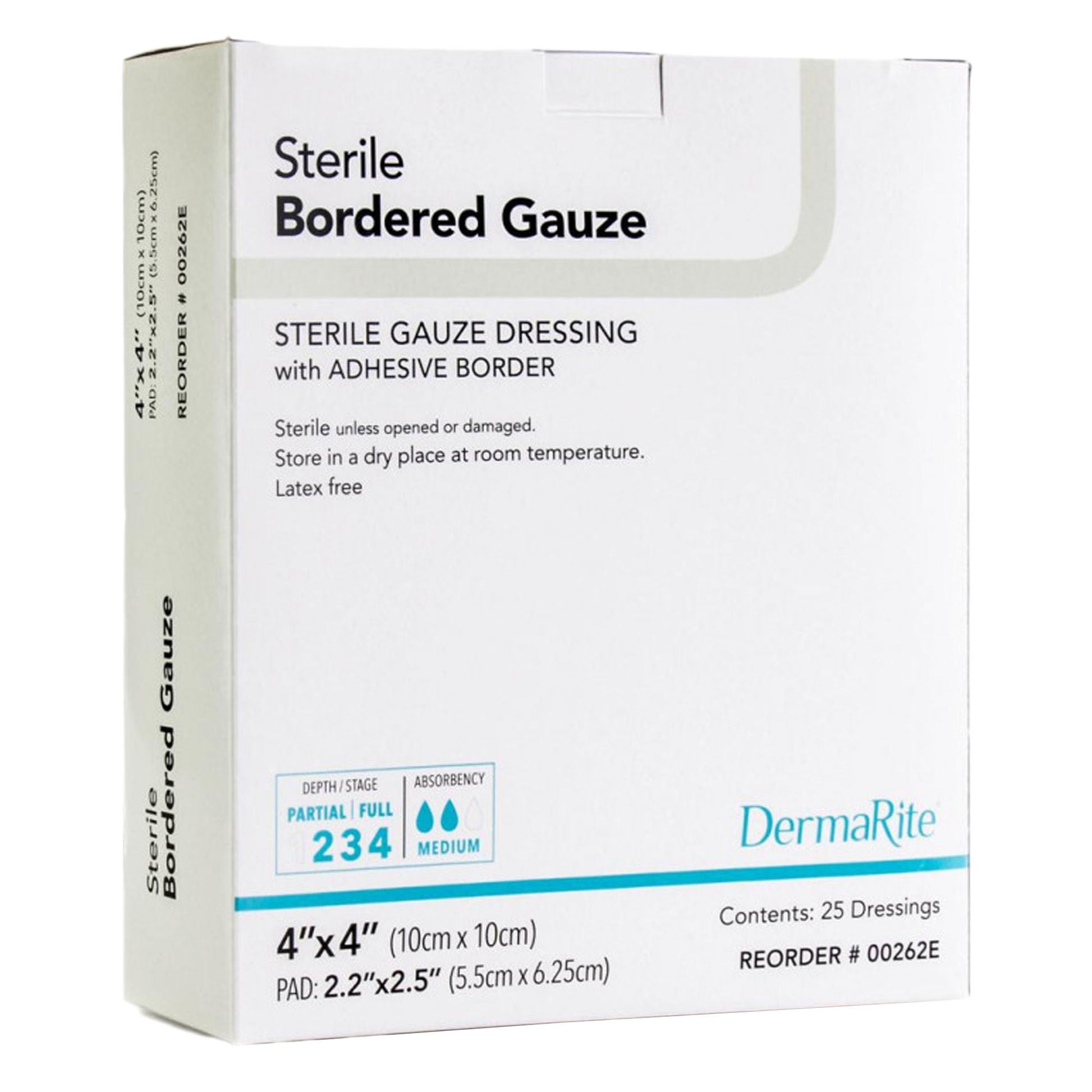 DermaRite® Bordered Gauze White Adhesive Dressing