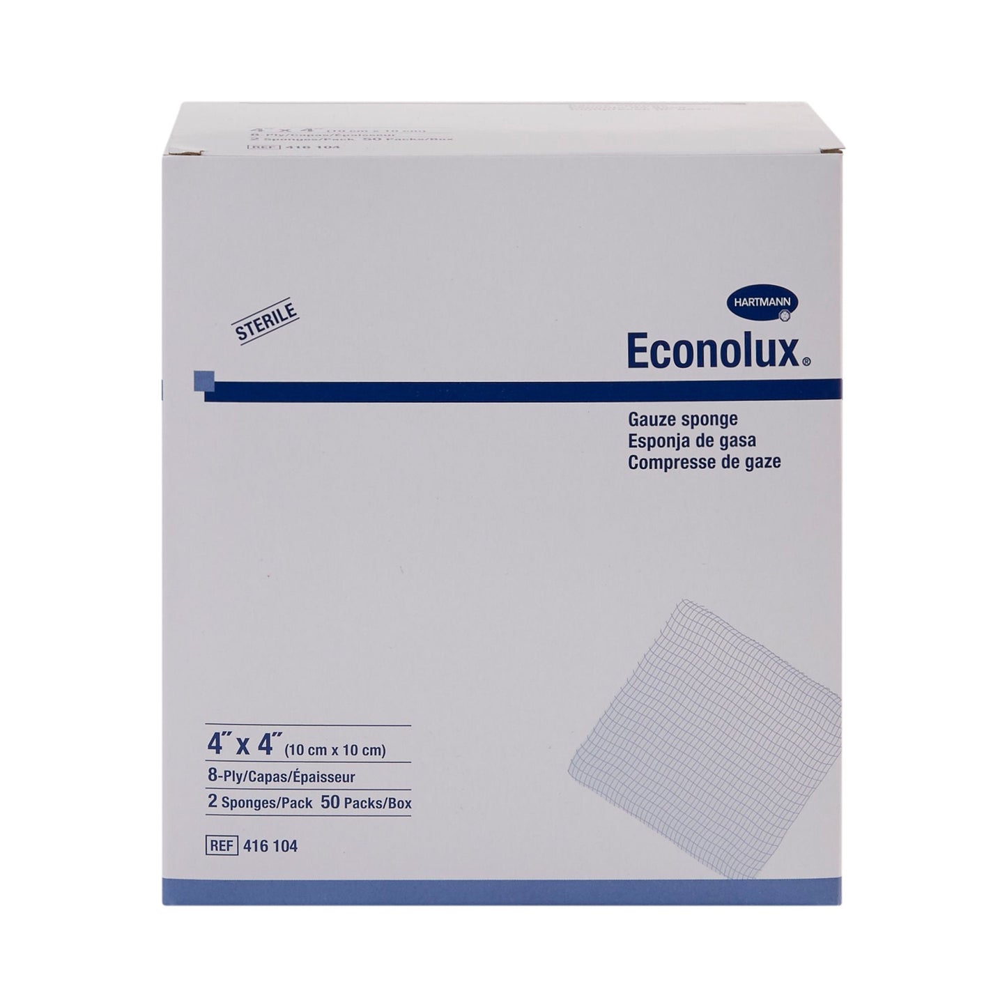 Econolux® Sterile Gauze Sponge, Eight-Ply