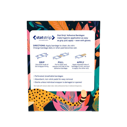 American® White Cross Stat Strip® Designer Safari Adhesive Strip, ¾ x