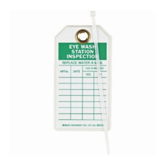 Brady Equipment Tag Inspection for Eye Wash Station Green / White Polyester