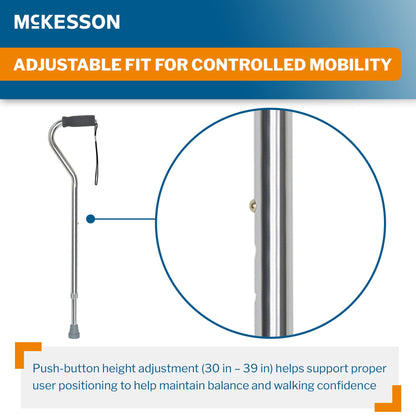 McKesson Aluminum Offset Cane, 30 – 39 Inch Height