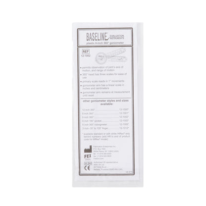 Baseline® 360° Head Plastic Goniometer, 6 Inch Arms