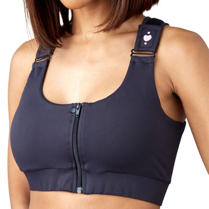 Shirl Post Surgical Bra, Black, Queen Size