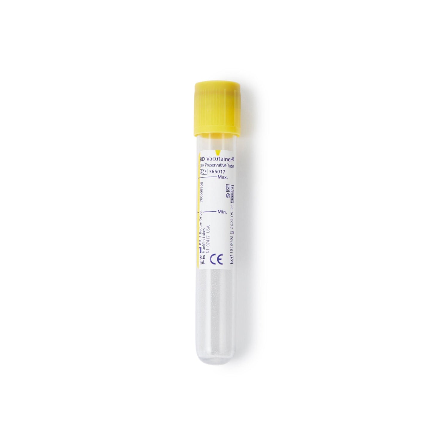 BD Vacutainer Urinalysis Tube Chlorhexidine / Ethyl Paraben / Sodium Propionate Additive BD Hemogard Closure Polyethylene Terephthalate (PET) Tube