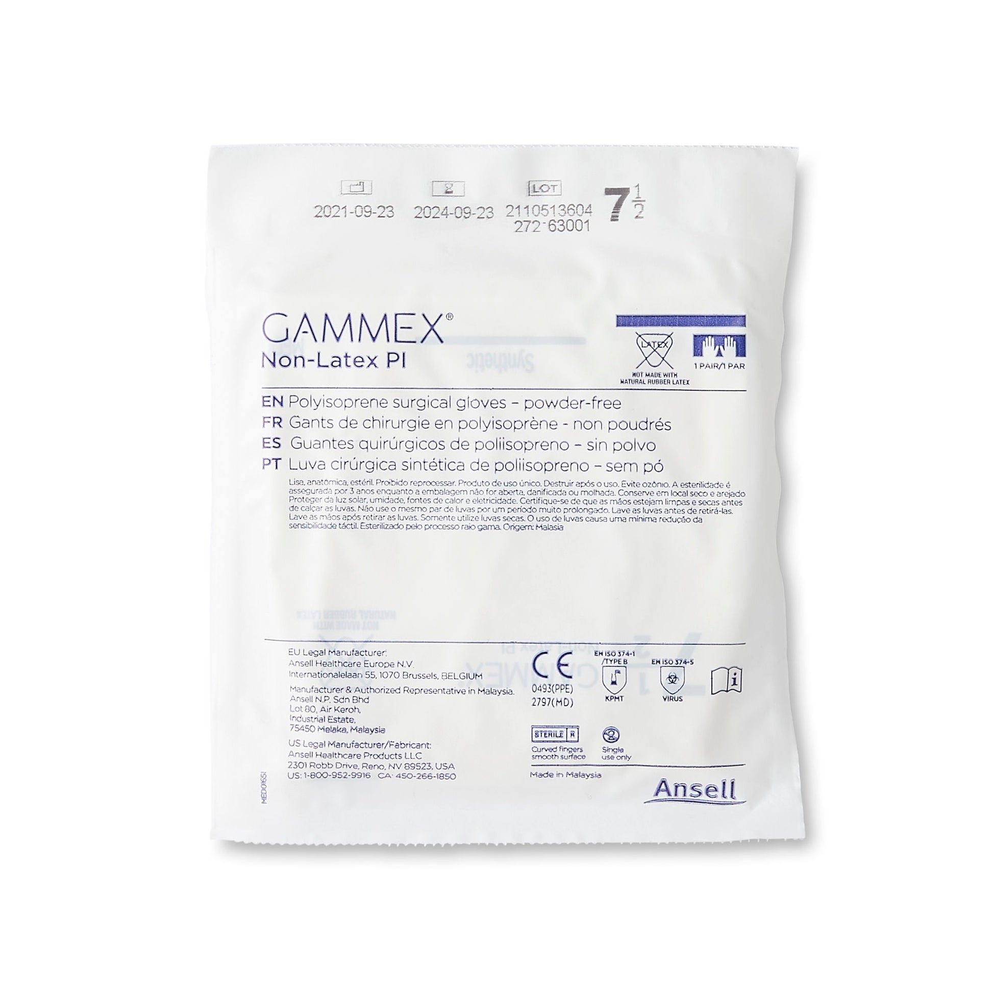 Sterile GAMMEX® Non-Latex PI Polyisoprene Surgical Gloves, White - view 4