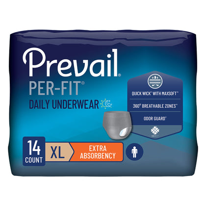 Prevail® Per-Fit® Men Adult Moderate Absorbent Underwear, White