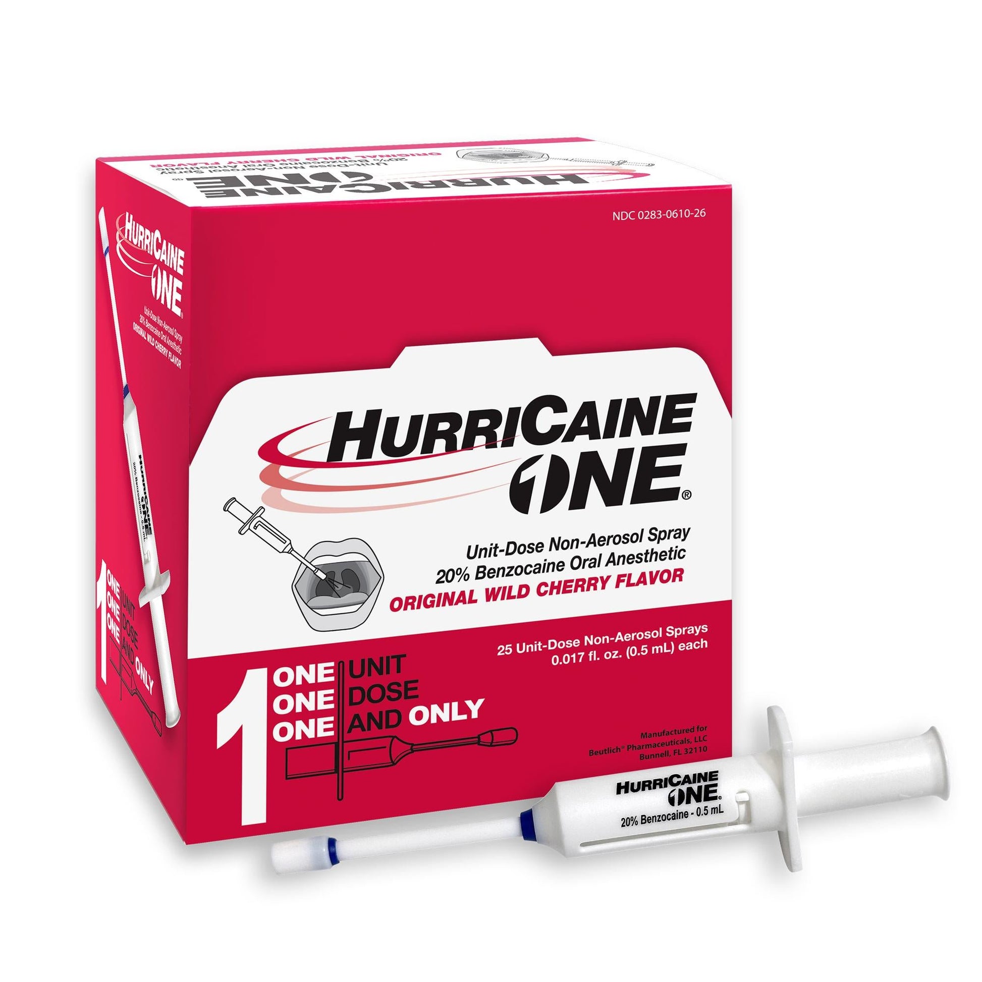 HurriCaine® Benzocaine Oral Pain Relief, Wild Cherry Flavor, unit dose