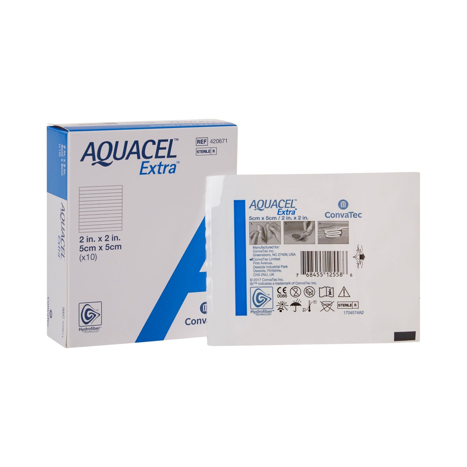 Aquacel® Extra™ Gelling Fiber Wound Dressing, 2 ×
