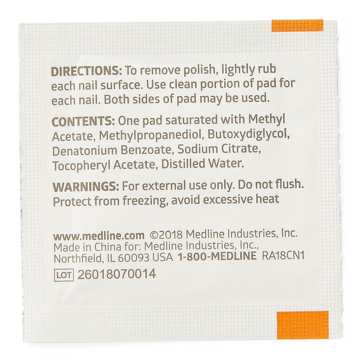 Medline Nail Polish Remover Pad