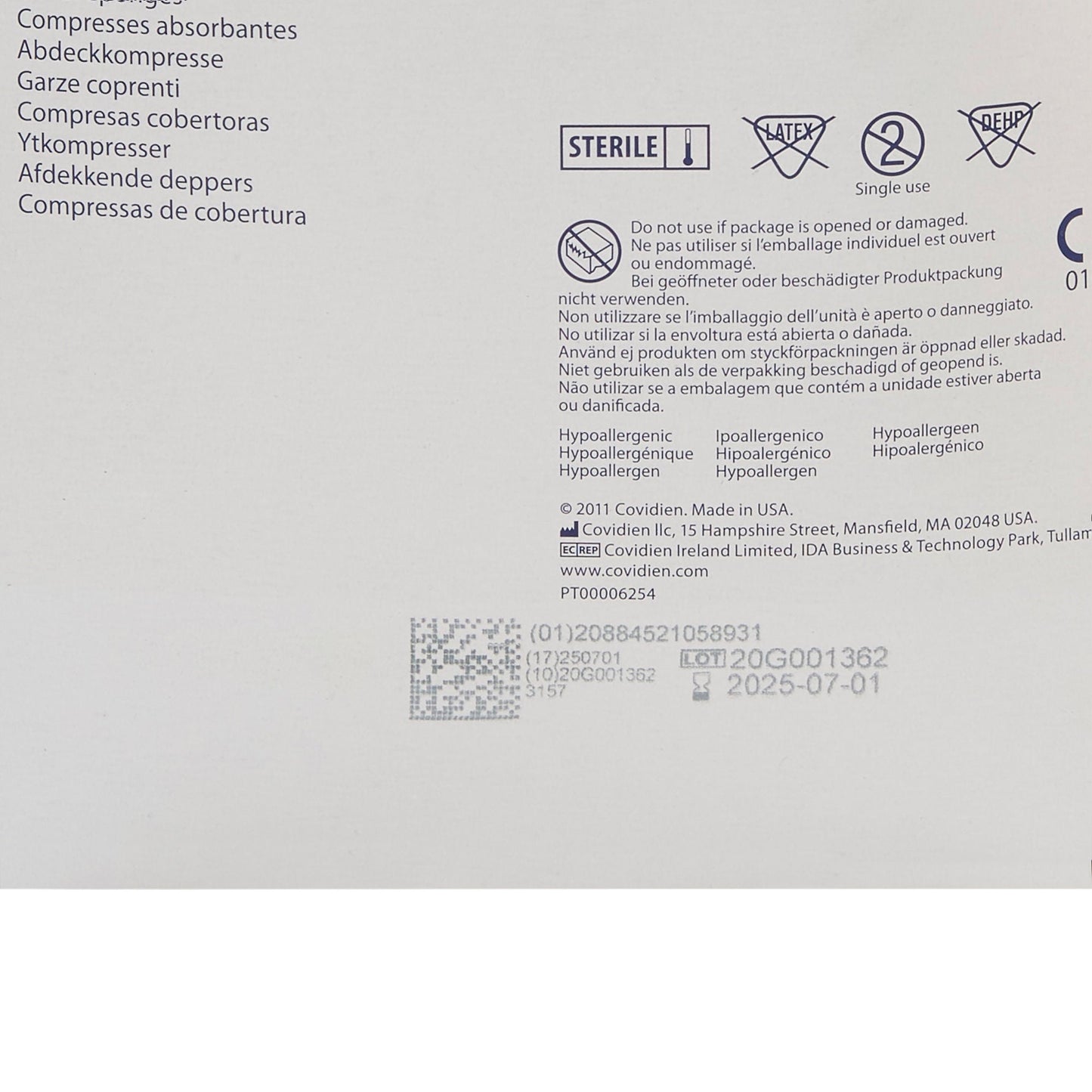 Curity™ Sterile Nonwoven Sponge, 4-Ply