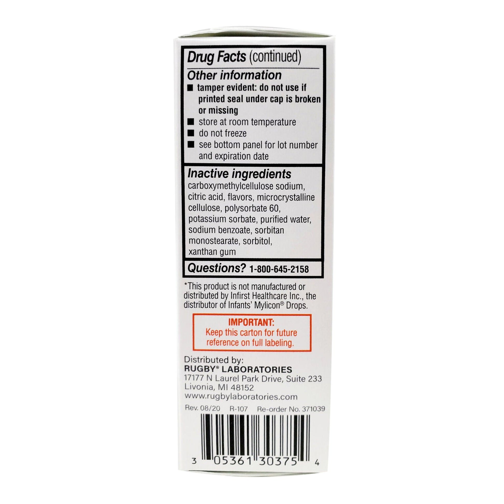 Rugby® Simethicone Infant Gas Relief