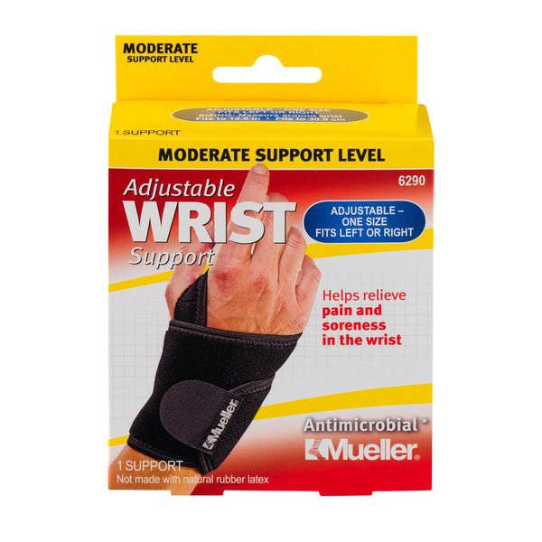 Mueller Wrist Support Wraparound Neoprene Left or Right Hand Black
