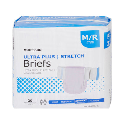 McKesson Ultra Plus Stretch Heavy Absorbency Incontinence Brief, /Regular