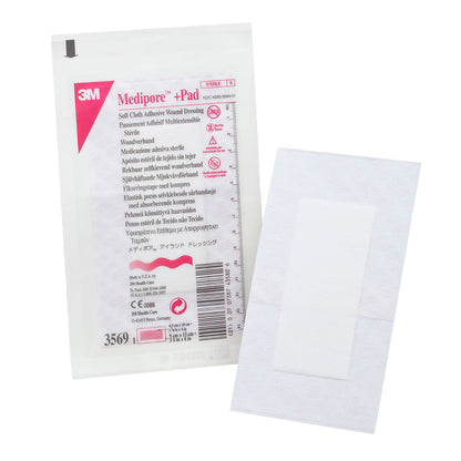 3M™ Medipore™ Adhesive Dressing, Soft Cloth, Sterile, White
