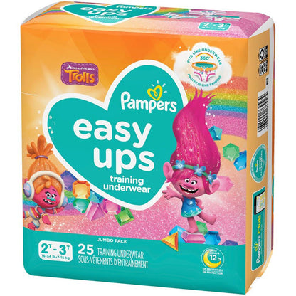 Pampers Easy Ups Female Toddler Training Pants Pull On with Tear Away Seams Disposable Moderate Absorbency