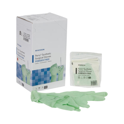 Sterile McKesson Perry® Performance Plus Polyisoprene Surgical Gloves, Green