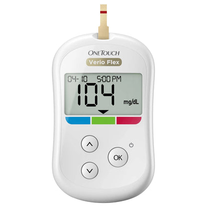 OneTouch Verio Flex Blood Glucose Meter 5 Seconds 500 Test Results Requires Coding