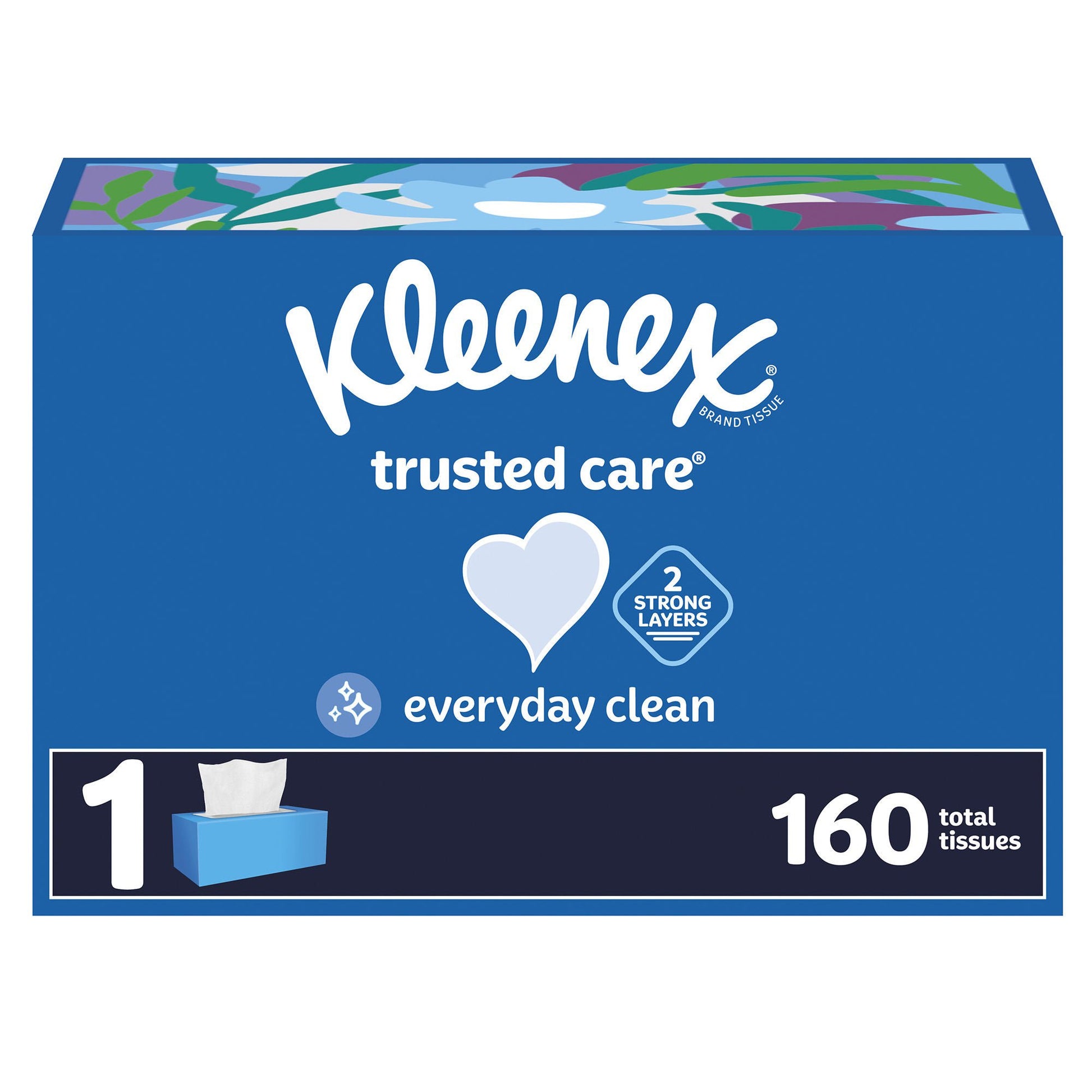 Kleenex Trusted Care Facial Tissue White -3/4 Inch 160 Count