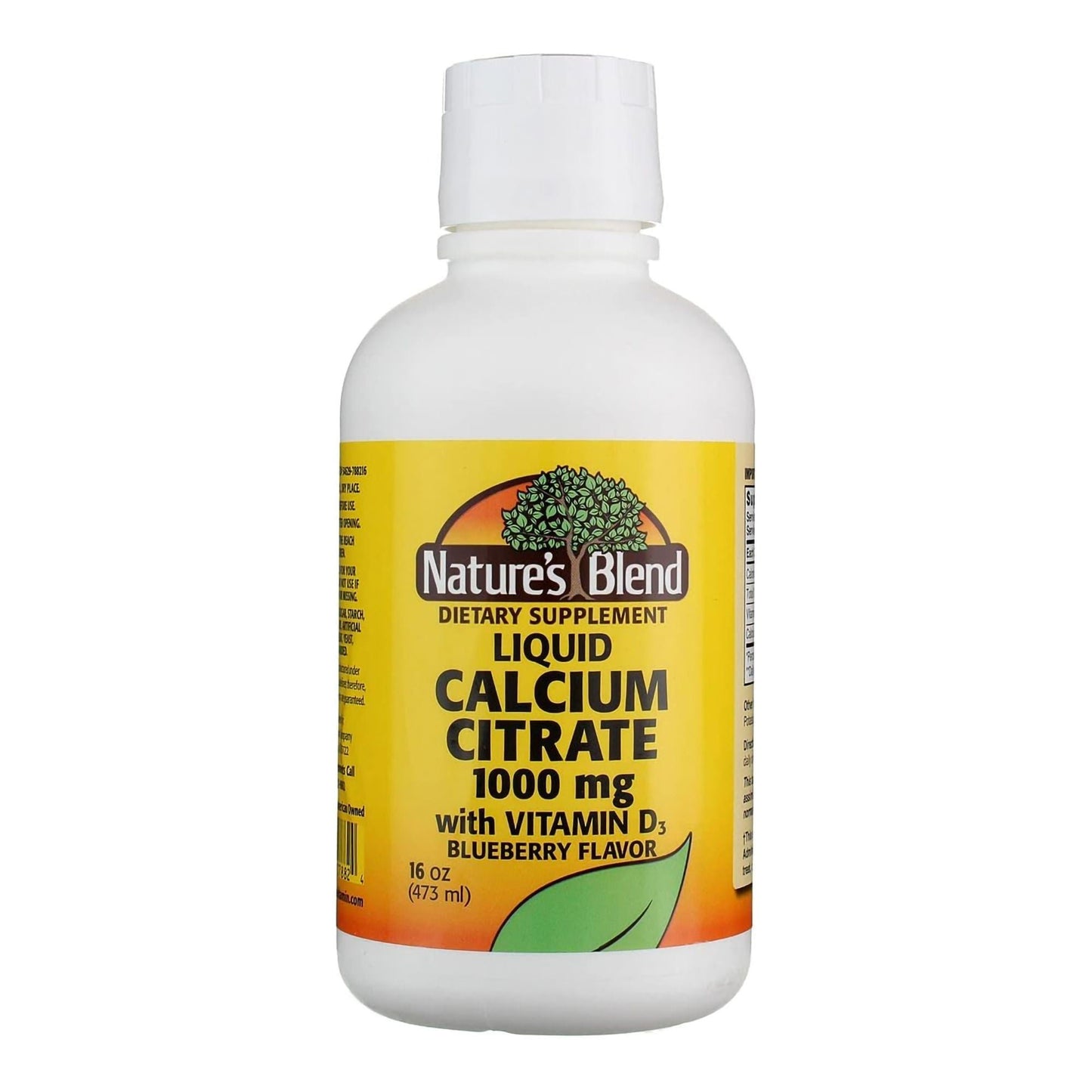 Nature's Blend Joint Health Supplement Calcium Citrate / Vitamin D3 1,000 mg Strength Liquid Blueberry Flavor