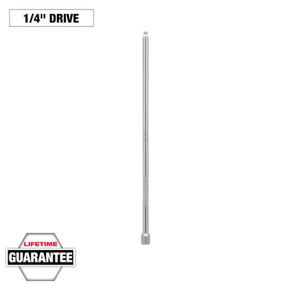 Milwaukee 1/4" Drive 12" Wobble Extension 43-24-9203 | 1/4 in Drive, Chrome Vanadium Steel