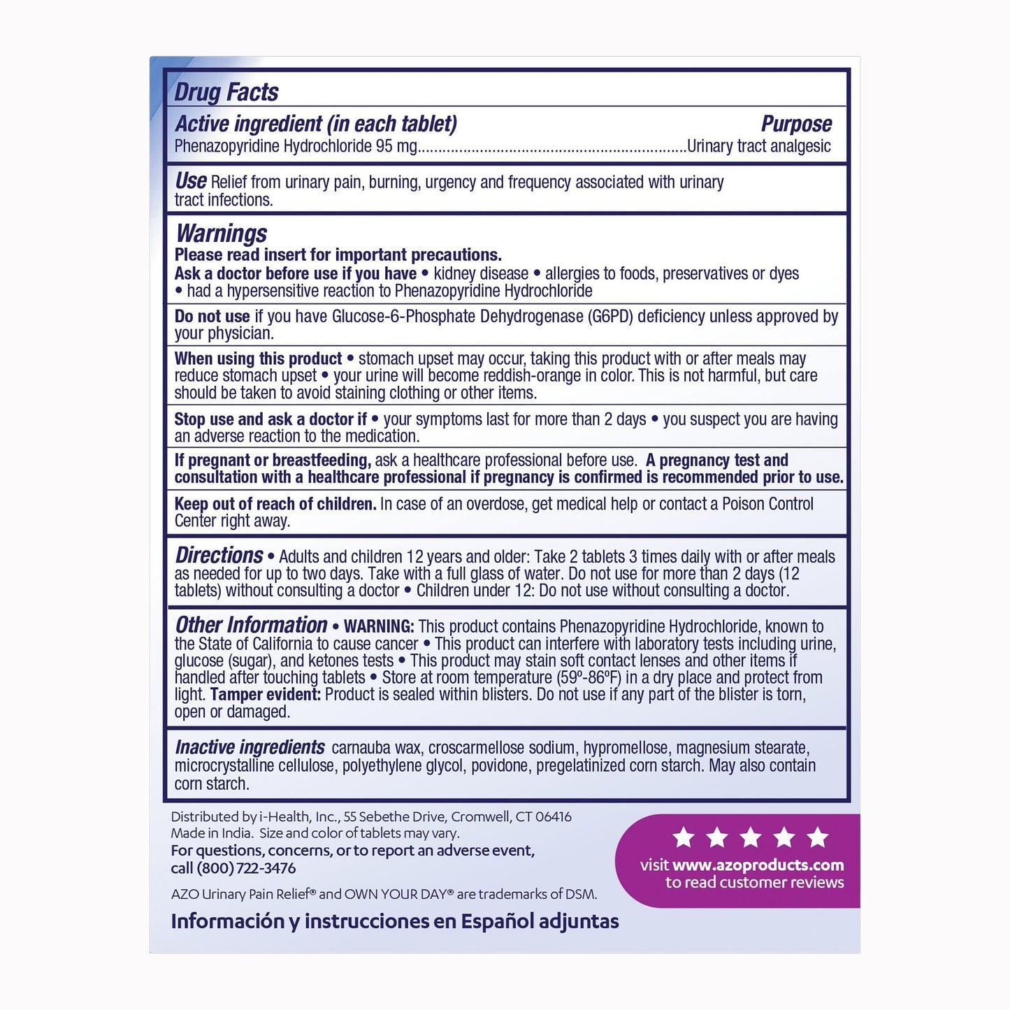 AZO® Urinary Pain Relief Tablets, Maximum Strength, 30