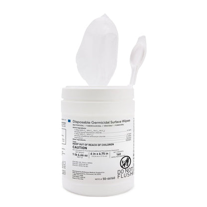 McKesson Germicidal Large Surface Disinfectant Wipes, Canister, .