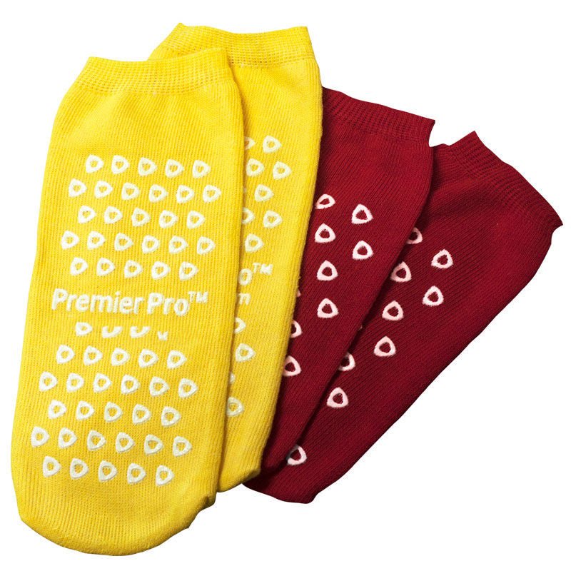 PremierPro Risk Management Slipper Socks Unisex Adult Bariatric Double Tread Single Patient Use Yellow