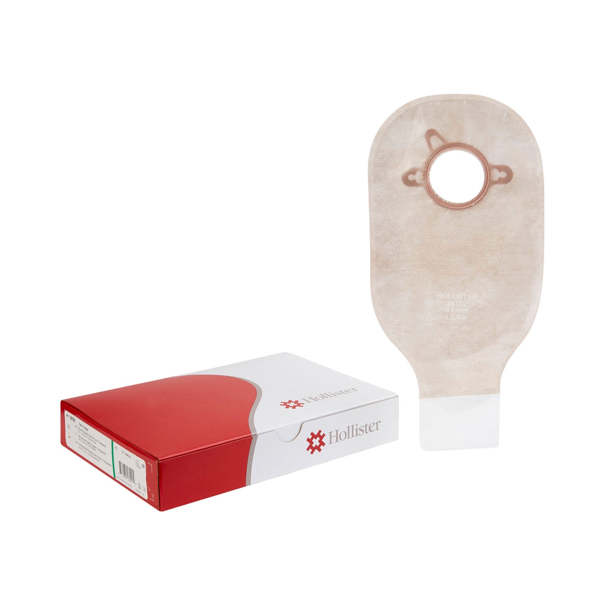 New Image™ 2-Piece Transparent Colostomy Pouch, Pre-cut to Fit , Green Match