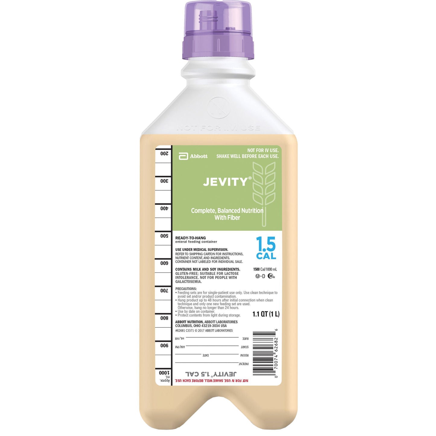 Jevity 1.5 Cal Tube Feeding Formula, Ready to Hang Carton