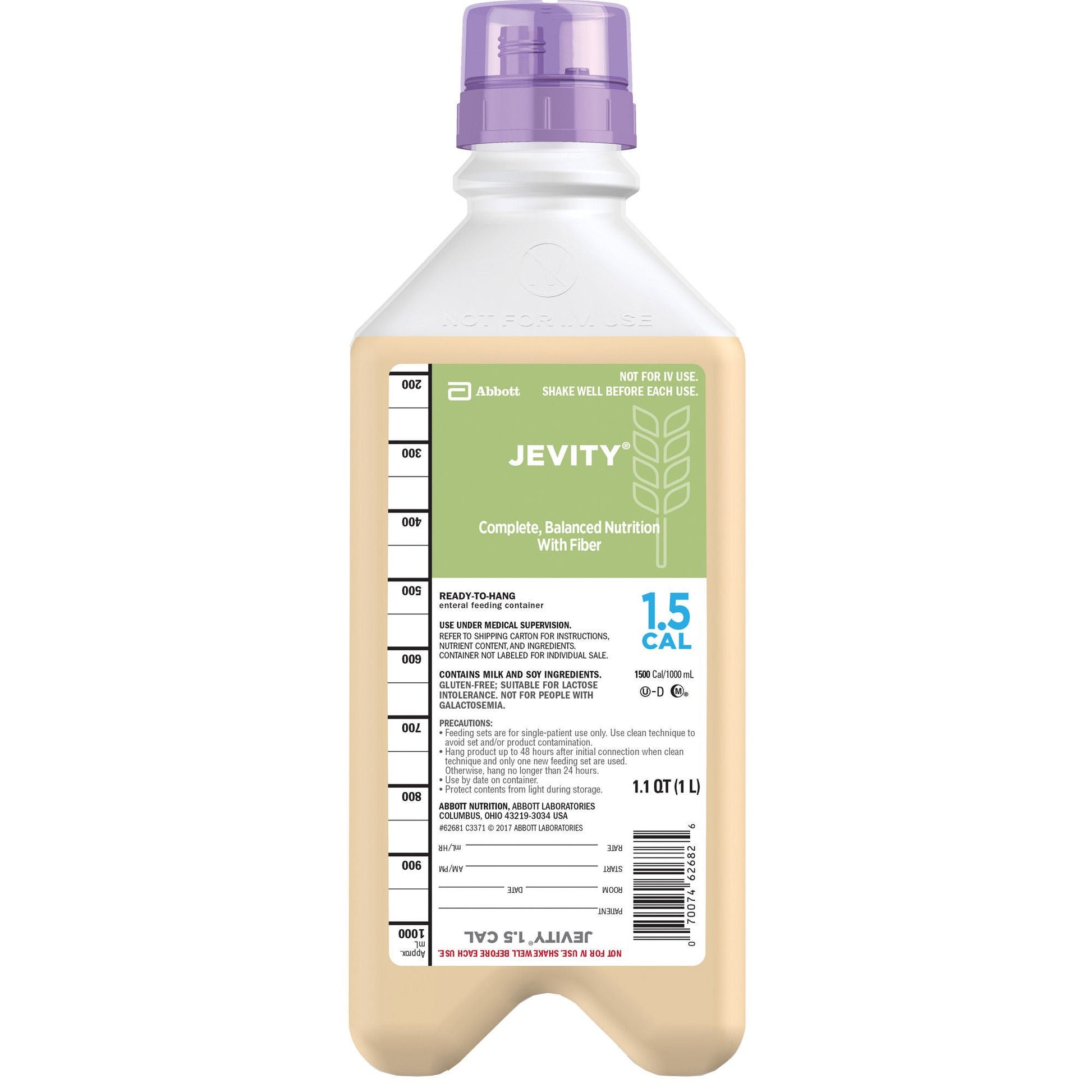 Jevity 1.5 Cal Tube Feeding Formula, Ready to Hang Carton